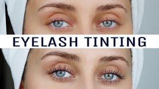 TINTING MY OWN LASHES AT HOME [upl. by Adall]