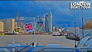 LONDON Boat Tour 🇬🇧  River Thames cruise w Uber Boat ⛴  Canary Wharf Tower Bridge amp Westminster [upl. by Sible696]