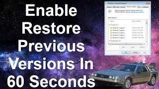 Enable Previous Versions In Windows  EASY [upl. by Cullan308]
