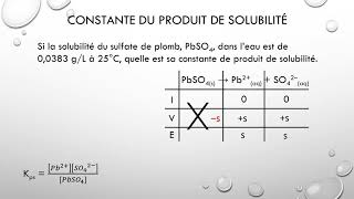 Constante du produit de solubilité  Kps [upl. by Nitsreik]