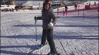 Beginner ski lesson 1 with Deb Armstrong intro equipment and movement [upl. by Yaj675]