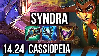 SYNDRA vs CASSIOPEIA MID  Dominating  KR Master  1424 [upl. by Angil]