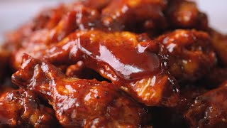 Baked Crispy BBQ Chicken Wings with homemade BBQ sauce [upl. by Feirahs658]