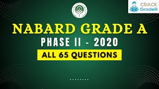 All 65 Questions asked in NABARD GRADE A Phase II 2020 [upl. by Soinotna]