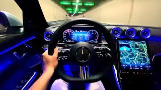 2022 Mercedes C Class AMG  NIGHT Drive C220d FULL Review Interior Exterior [upl. by Alakim]