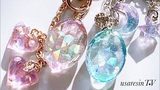 【簡単✨ ＵＶレジン 初心者さん必見👀✨】レジンでつくる♪宝石💎風パーツ💖初心者さんでも失敗しない✨ほぼ100円ショップの物で作りました💖【100均 ダイソー セリア】DAISOSeria [upl. by Bricker]