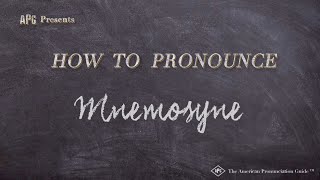 How to Pronounce Mnemosyne Real Life Examples [upl. by Eynaffit]