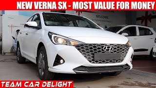 Verna SX  Detailed Review with On Road Price New Features  Petrol  Diesel  Hyundai Verna 2021 [upl. by Oza]