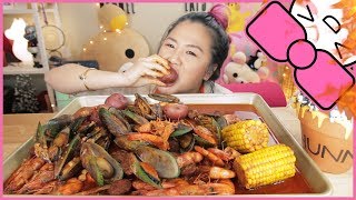 SPICY SEAFOOD BOIL  MUKBANG [upl. by Ahsienod]