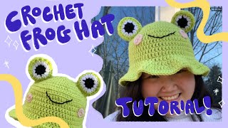 Crochet Frog Hat Tutorial  Easy Beginner Friendly [upl. by Aikkan]