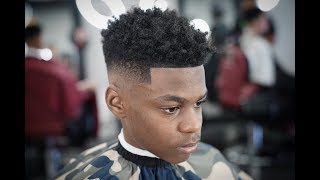 DROP FADE WITH CURLS  BARBER TUTORIAL [upl. by Klemm]