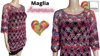 TUTORIAL maglia alluncinetto Amoreux [upl. by Urba456]