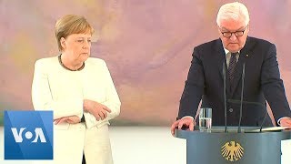 Germanys Chancellor Merkel Seen Shaking as She Met President FrankWalter Steinmeier [upl. by Alaster]