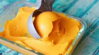 How To Make 2 INGREDIENT MANGO SORBET [upl. by Namilus]