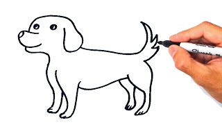 Cómo dibujar un Perro Muy Fácil  Dibujo de Perro [upl. by Kareem]