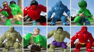 All Hulk Characters in LEGO Marvels Avengers  Transformations [upl. by Reilamag]