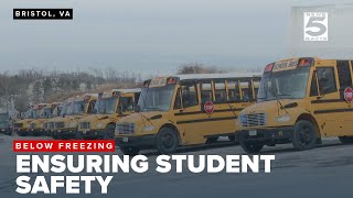 Bristol Va schools adapt to frigid mornings ensuring safety of students at bus stops [upl. by Ztnarf]