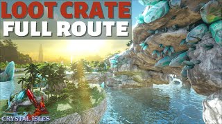 Loot Crate Full Route Path Underwater  Find Blueprints  Flak BPs amp Saddles  Crystal Isles  Ark [upl. by Krahling]