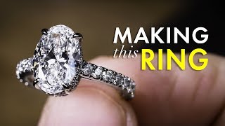 Platinum Diamond Ring  How They Are Made by Hand [upl. by Esined]