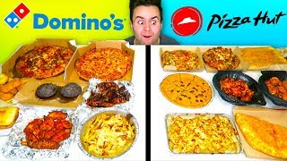 DOMINOS vs PIZZA HUT  Full Menu Restaurant Taste Test [upl. by Zebaj]