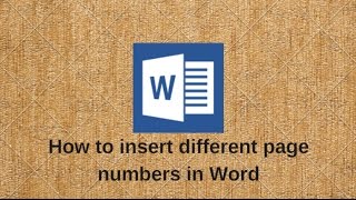 How to insert different page numbers in Word [upl. by Annavoig331]