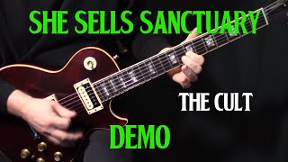 how to play quotShe Sells Sanctuaryquot on guitar by The Cult  electric guitar lesson  DEMO [upl. by Atwahs]