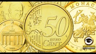 10 MOEDAS DE 50 CENTAVOS DE EURO MAIS VALIOSAS [upl. by Fair383]