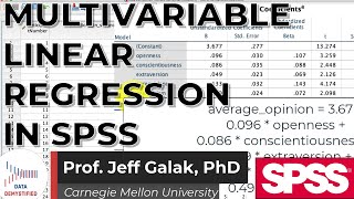 Multivariable Linear Regression in SPSS SPSS Tutorial Video 26 [upl. by Adalard]