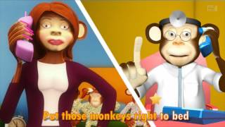 Five Little Monkeys Jumping On The Bed  Nursery Rhymes  Kids Songs [upl. by Dolphin]