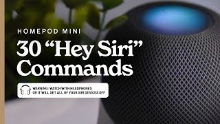 HomePod mini 30 quotHey Siriquot Commands WATCH WITH HEADPHONES [upl. by Enyleve]