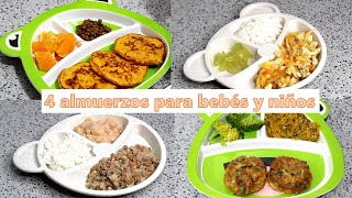 4 almuerzos nutritivos para bebés y niños  Paso a paso [upl. by Eltsryk739]