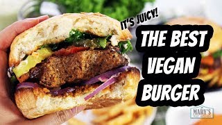 THE BEST VEGAN BURGER  Recipe by Marys Test Kitchen [upl. by Ahsiyk506]