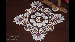 New Year 2021 kolam designs  Easy n Simple rangoli by Suneetha  Sankranthi amp Pongal muggulu [upl. by Ahtis648]