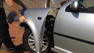 VW Golf MK4  how to removereplace front wing video [upl. by Elram]