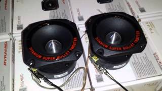 Pyramid Heavy Duty Titanium Super Bullet Tweeter TW44 Demo [upl. by Holms389]