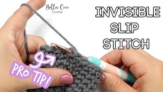 CROCHET TIP INVISIBLE SLIP STITCH  Bella Coco Crochet [upl. by Llehsyar]