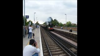 Tornado Steam Locomotive 60163 charging through Rainham Station [upl. by Nahor182]