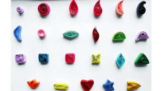 How to Make 40 Basic Quilling Shapes  Tutorial Part 1 for Beginners [upl. by Uela]