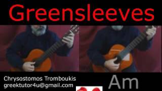 Greensleeves Guitar Solo Chords [upl. by Aneloaup]