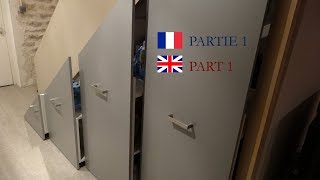 installer un placard coulissant sous escalier Part 1  Install a sliding storage under stairs Part 1 [upl. by Kaia]