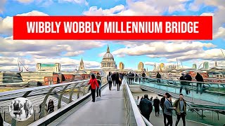 The Wibbly Wobbly Millennium Bridge in London [upl. by Nairim]