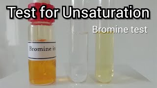 Test for Unsaturation  Bromine Test [upl. by Aleuname]