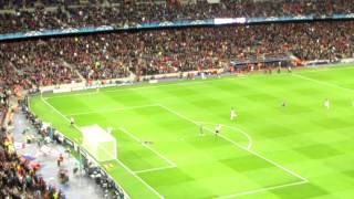 Torres Winning goal 24th April Chelsea v Barcelona  film with the Barcalona fans [upl. by Dihgirb852]